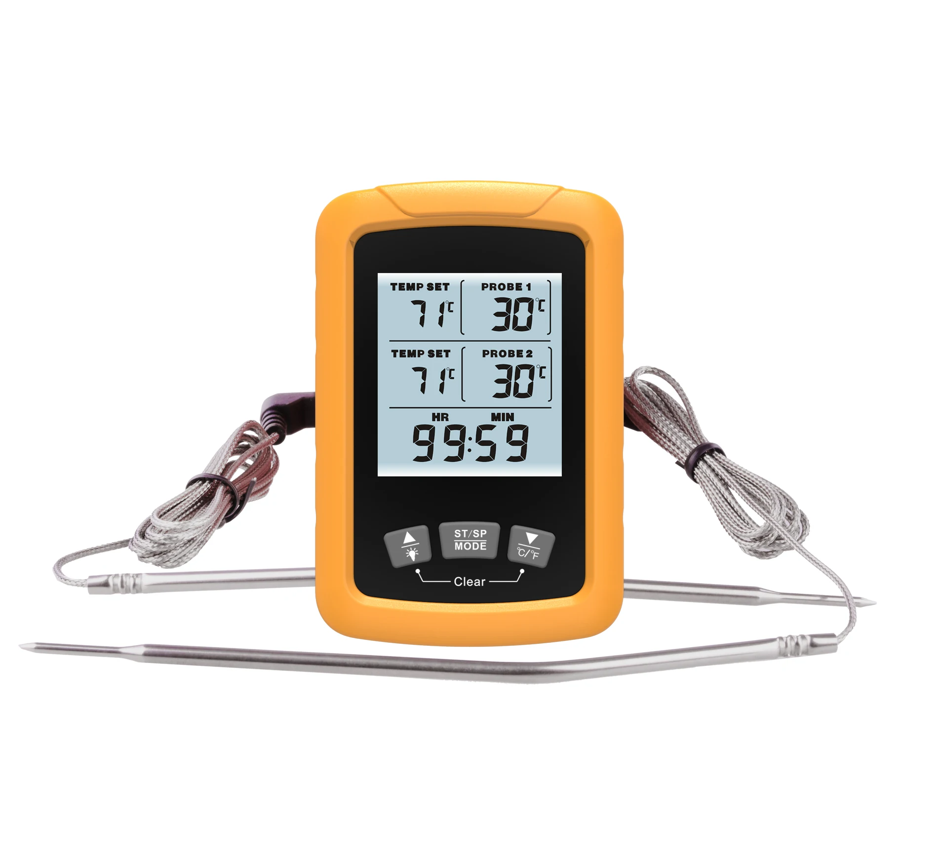 Smart cordless indoor meat thermometer digital grill thermometer with large lcd display for smoker, cooking and bbq