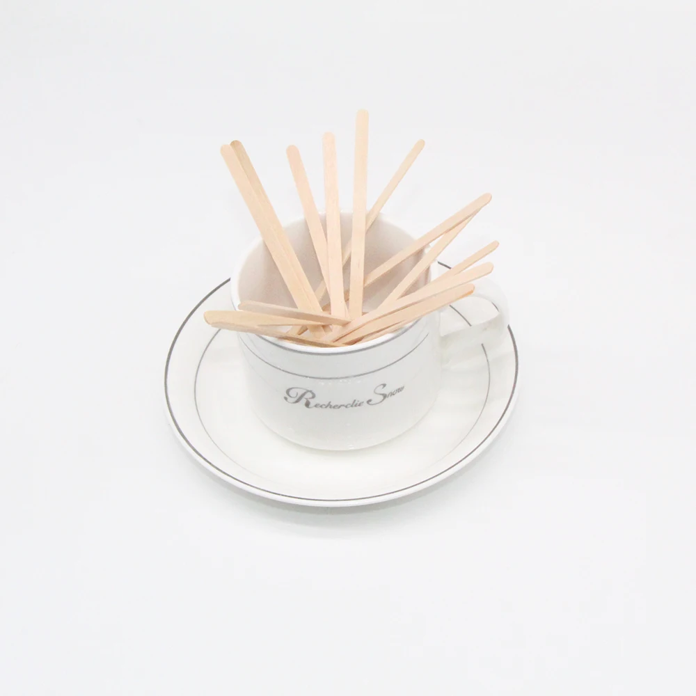 Factory making wooden coffee stirrers coffee sticks