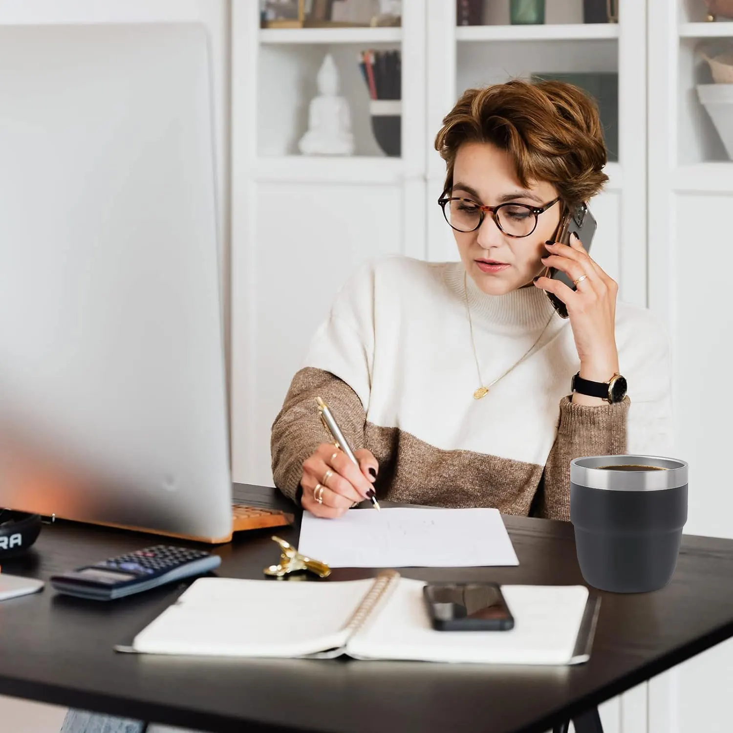 Stainless Steel 4oz Mini Powder Coated Hammer Finishes Double Wall Vacuum Yerba Mate Herb Coffee Mug Sugar Cup With Spoon Straw