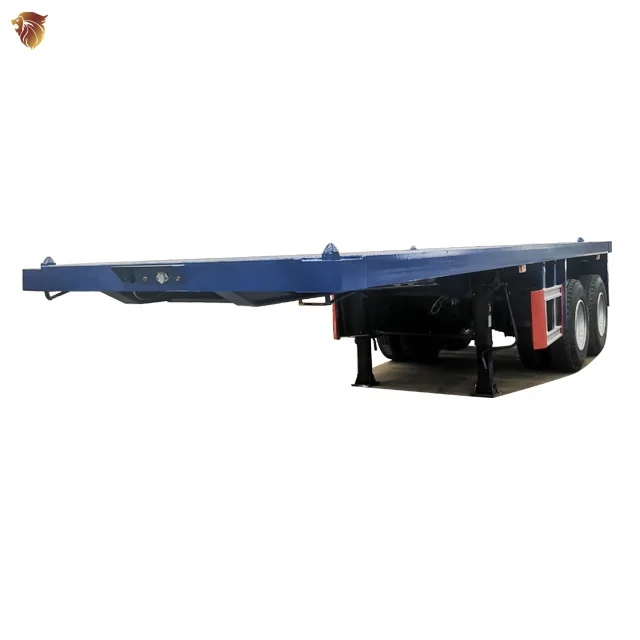 3 Axles 20ft 40 ft Shipping Container Flat Bed Flatbed Semi Truck Trailers Cheap Price For Sale