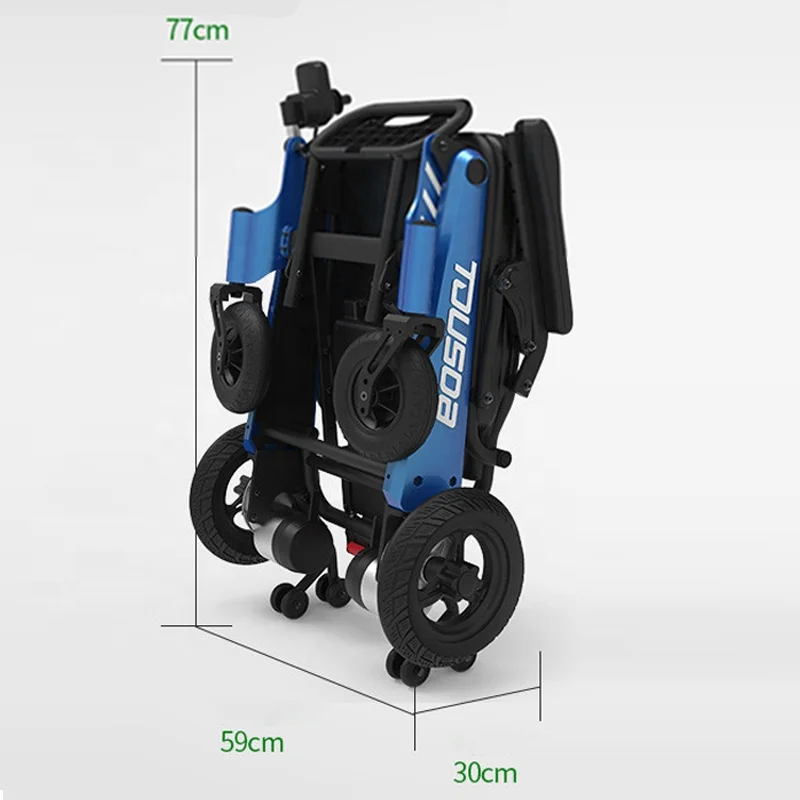 
Aluminum lightweight portable motorized wheel chair travel airport folding power electric wheelchairs for the disabled 