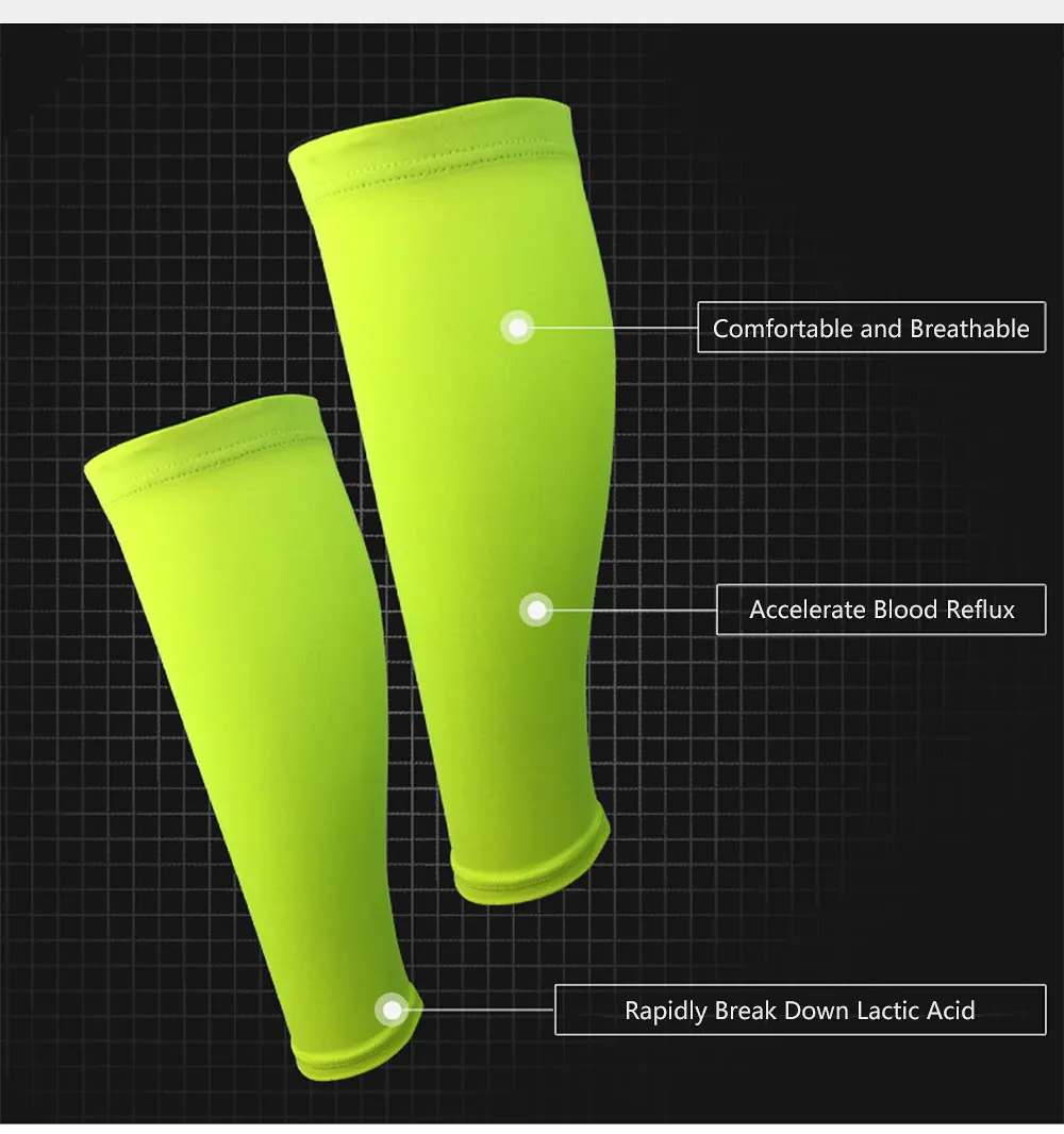 Compression Leg Support Long Calf Sleeves for Playing Football Soccer Shin Guards