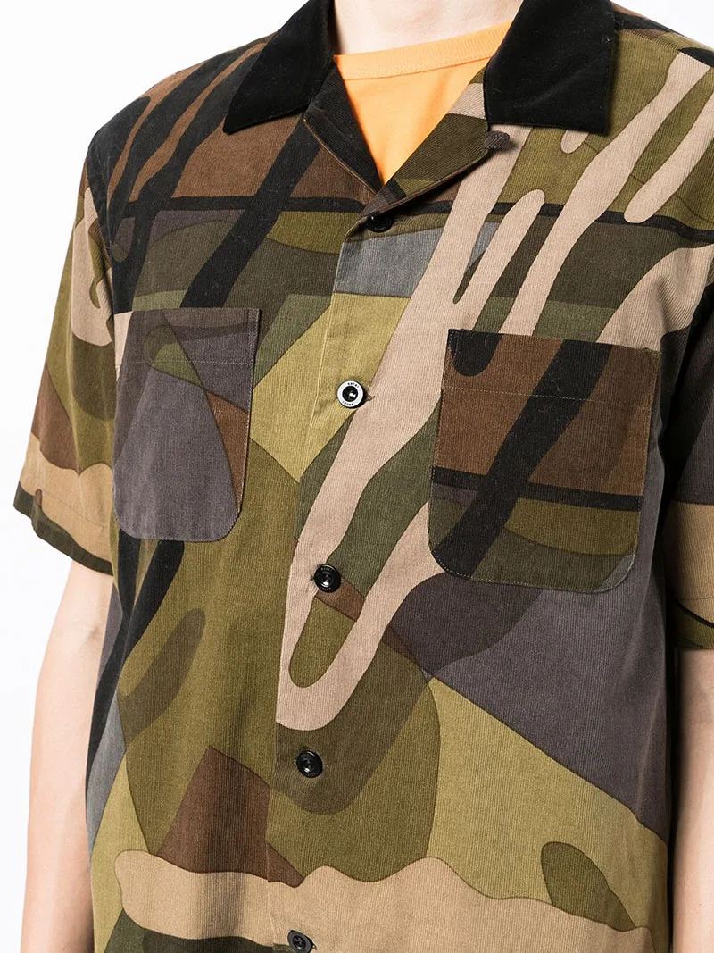 Nange clothing summer oem cuba classic old school streetwear beachwear short sleeve casual abstract fabric men brand name shirts