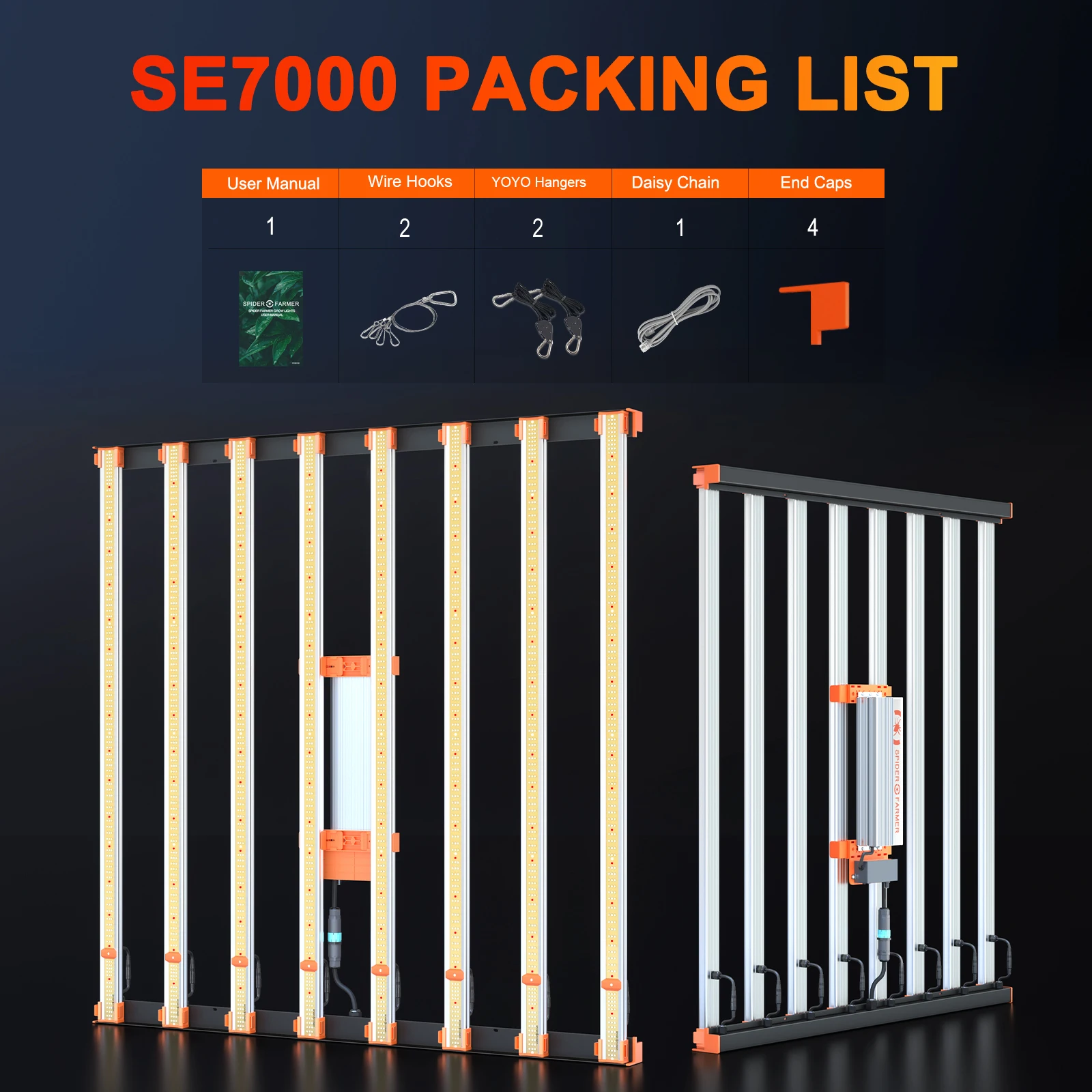 Spider Farmer SE7000 730W 1000W  Samsung LM301H LM301B Full Spectrum Commercial LED Grow Light