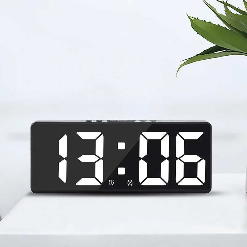 2023 Hot Sale Digital Temperature Night Mode Snooze Alarm Clock and White Digital LED Alarm Clock