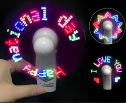 New Product Mini Portable Handy Led Custom Message Battery Fan for Vocal Concert
