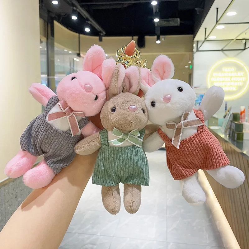 Internet Red Rabbit Stuffed Toy Super Soft Plush Pendant Keychain Unisex PP Cotton Filled Washed Stall Doll Bag Wholesale Gift