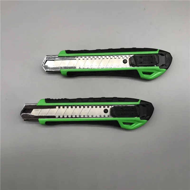 New design plastic retractable change blade box cutter utility knife 18mm