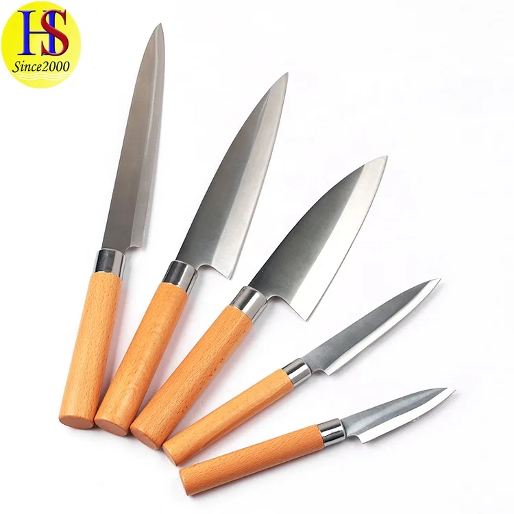 Kitchen 6.5 Inch Stainless Steel Japanese Chef Butcher Knife with Wooden Handle