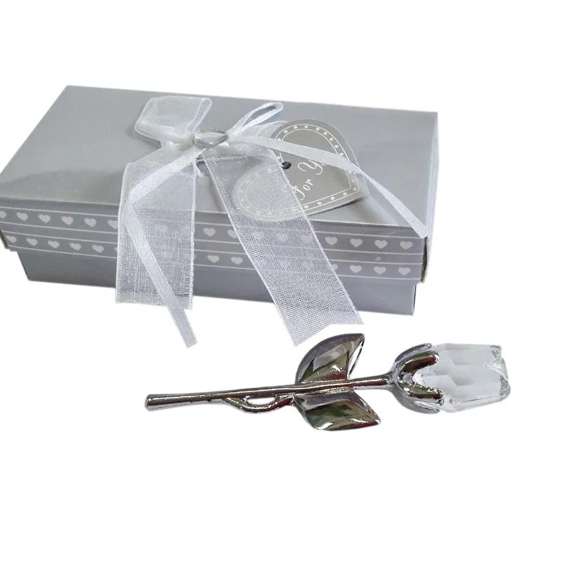 Ywbeyond door gift wedding ideas Choice Crystal Rose with  long stem decoration crystal wedding return gifts