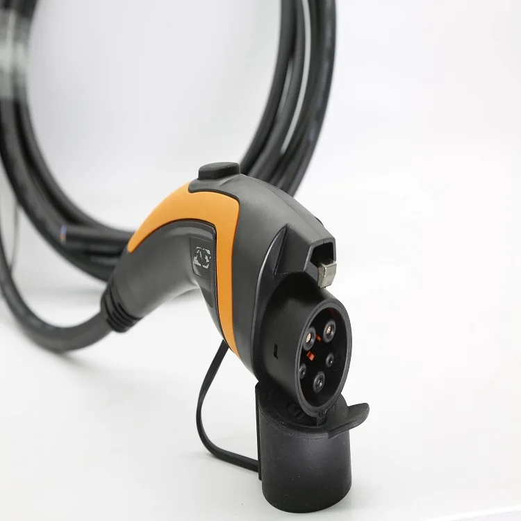 J1772 Type 1 to Type2  3 Phase  Max Silver Top Copper Pin Male to Female Terminal Rise IP55 Rated  EV Charging Cable Plug