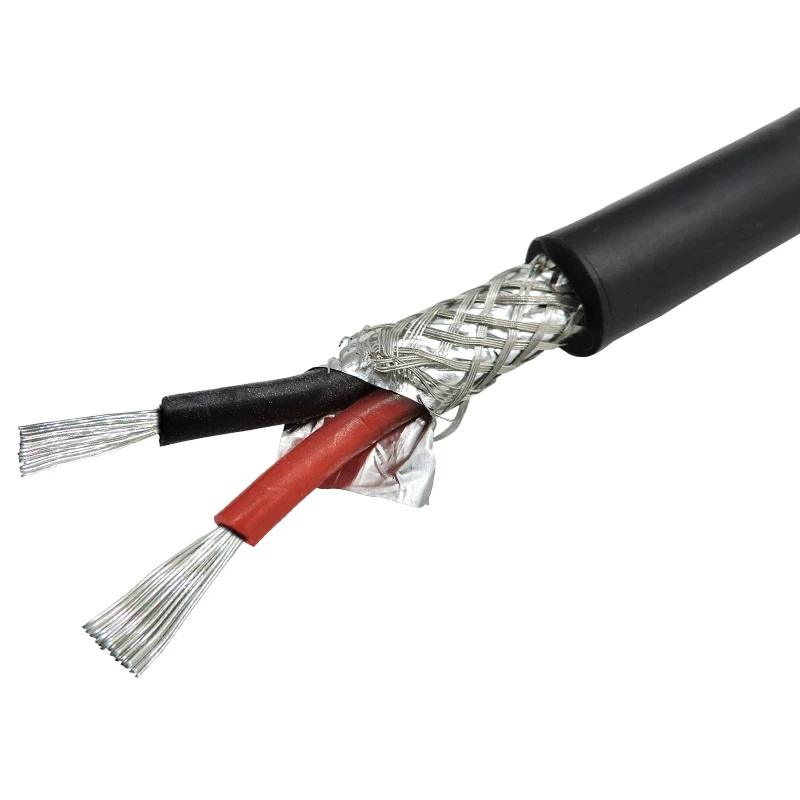 
silicone shield cable wire 2 cores 0.75mm2 cold frost high low temperature resistant anti-interference soft 2*0.75 shielde cable 