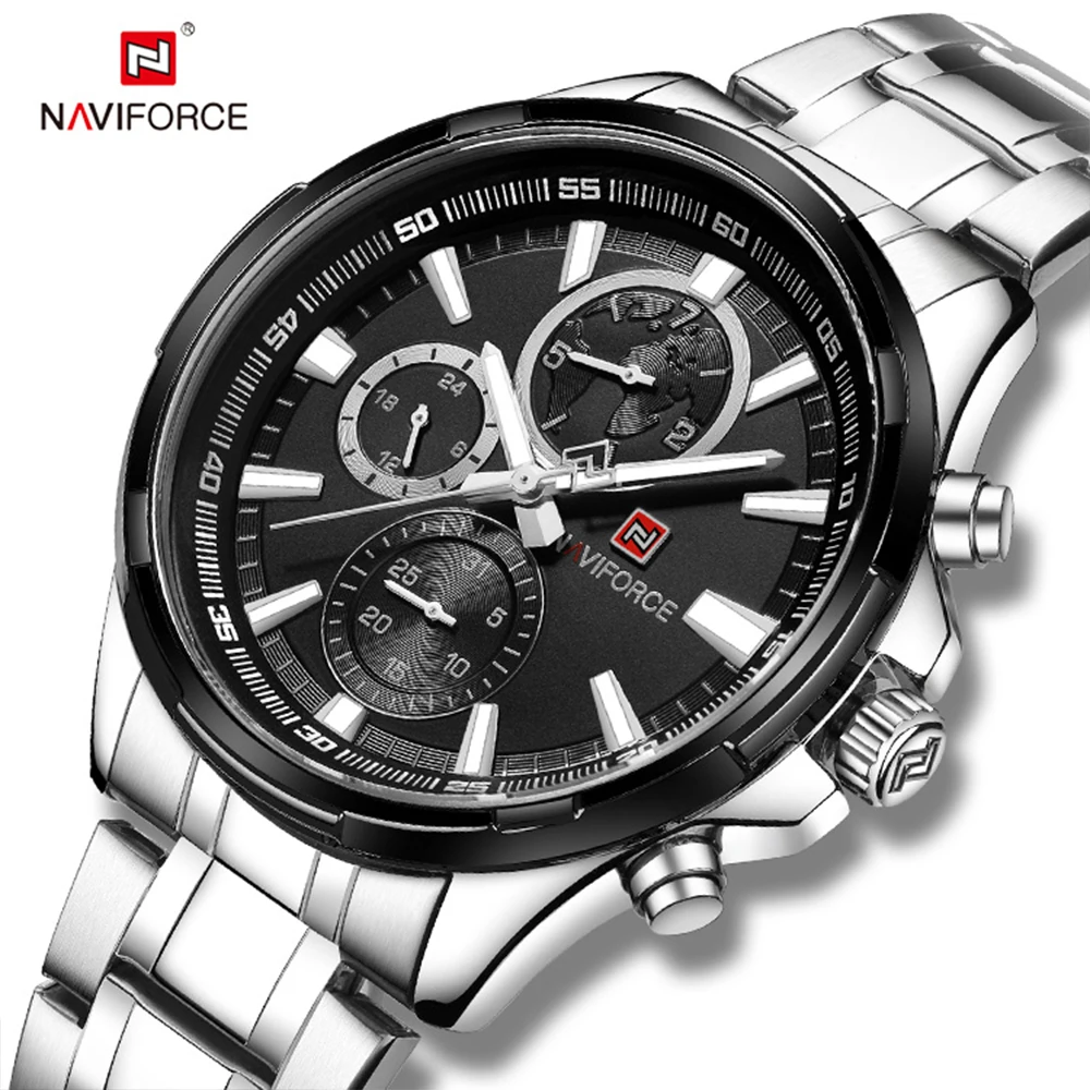 NAVIFORCE Luxury Waterproof Fashion Men Stainless Steel Japan movement couple watch