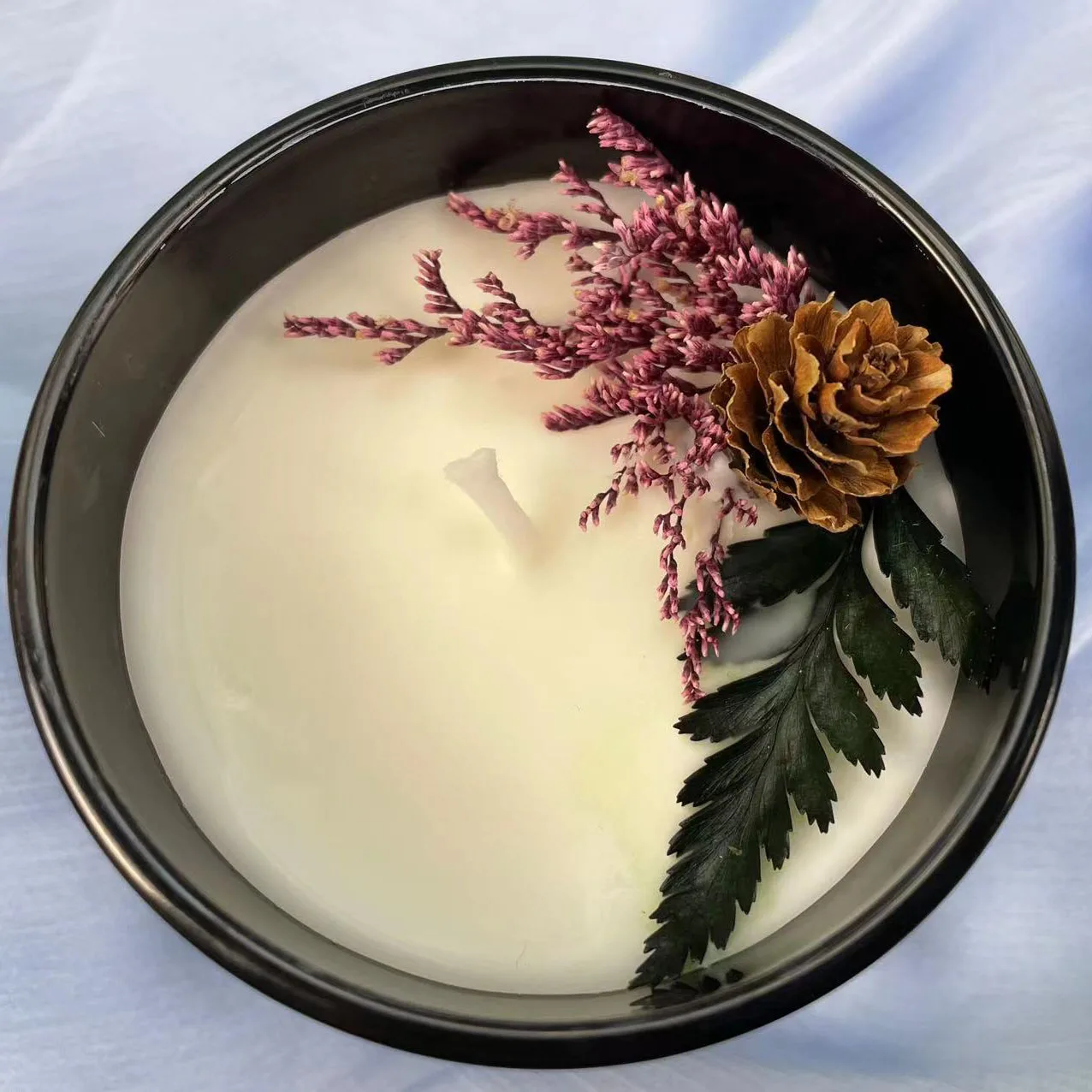 Wholesale Customized Dry Flowers Crystal DIY Custom Candle Natrual Soy Wax Luxury Glass Scented Candles with lids