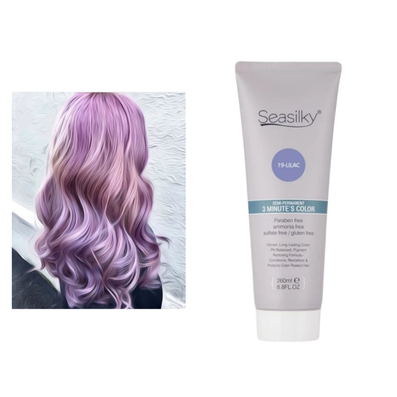2024 Fashion Lilac Semi-Permanent Hair Conditioning Dye No Ammonia 3 minutes rapid dyeing 260ML
