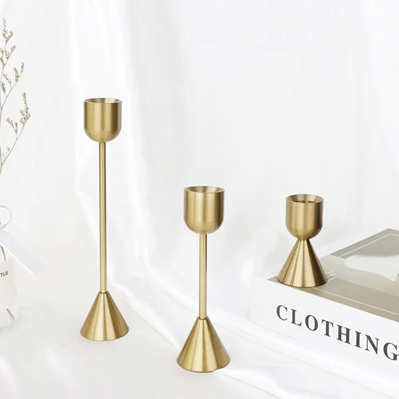 Nordic retro high legged dinner ornaments wedding decorations iron plated aromatherapy candle holders