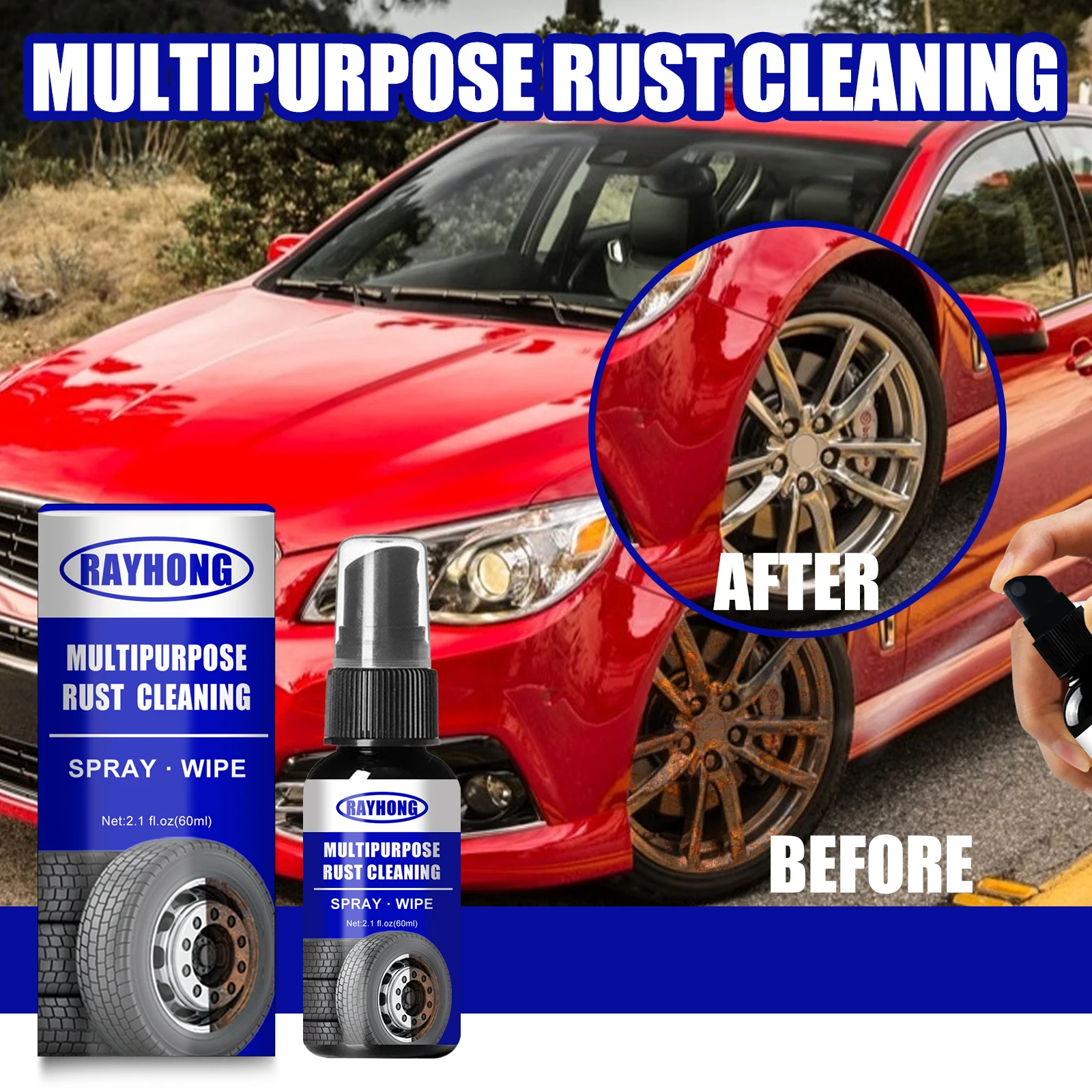 Rayhong OEM Rust Inhibitor Rust Remover Derusting Spray Car Cleaning Metal Paint Polish Clean Anti-rust Lubricant