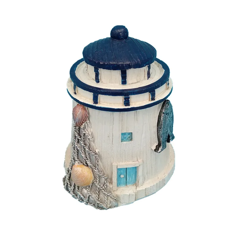 Nautical Miniature Mediterranean Style Lighthouse Decoration Home Decoration Polyresin Ornament
