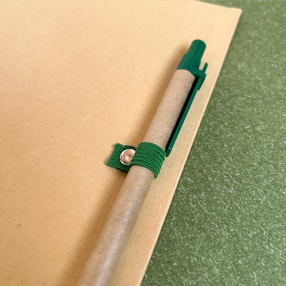SIDAIXUE A5 Kraft Paper Notebook Recycled Journal with Pen Color Logo
