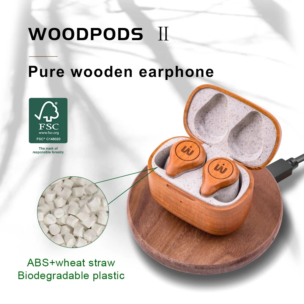 Wood Ecouteur sans fil Auricolari Audifonos Bloototh Bt бамбуковые наушники-вкладыши телефон беспроводные наушники Bluetooth