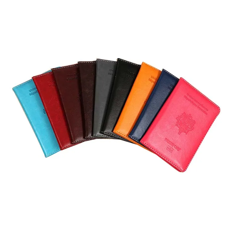 Wholesale France Passport Holder Cover Multi 8 Colors Debossed Leather Passport Case PU Passport Holder