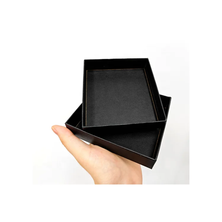Wholesale Customized Cardboard Small Black Simple Style ISO9001 Ring Necklace Bracelet Jewelry Box Paper Gift Packing Box