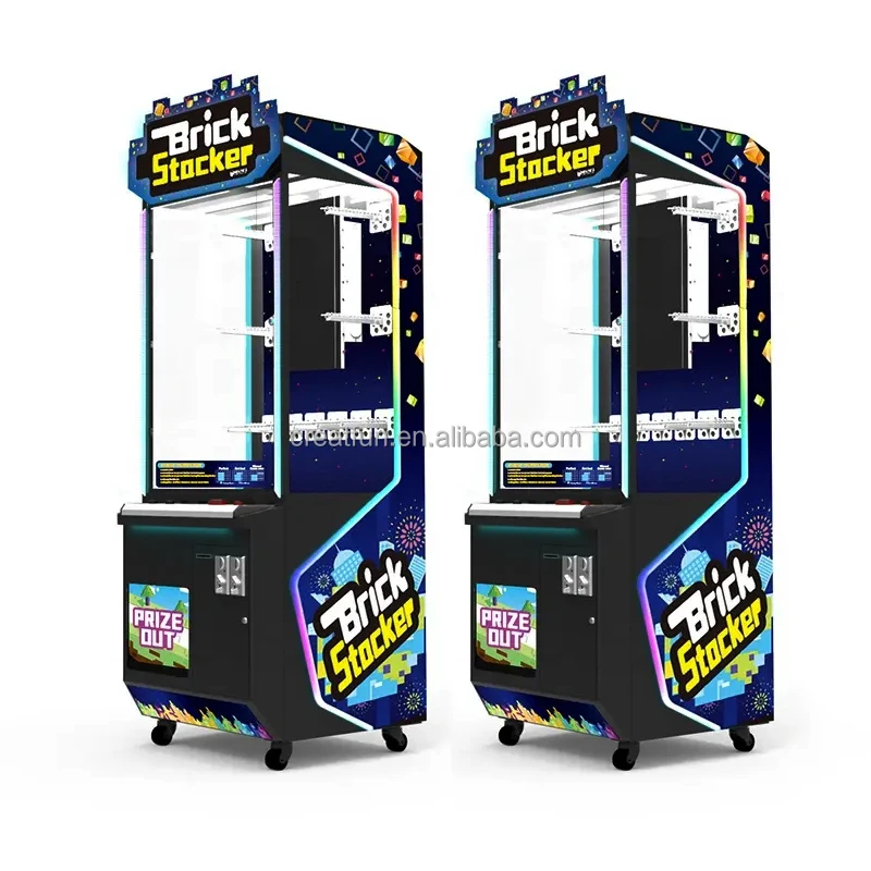 Brick Stacker Crazy Catch Coin operated bill acceptor toy crane game prize redemption vending machine
