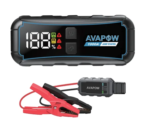 2024 New portable jump starter 12v 8000mAh LED digital screen jump box power booster type C power bank  car battery booster