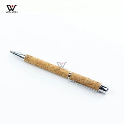 Eco-Friendly  Pen 1.0mm Refill Black Ink Pen Unique Wood Custom Logo Recycled Cork Wood Ballpoint Pens