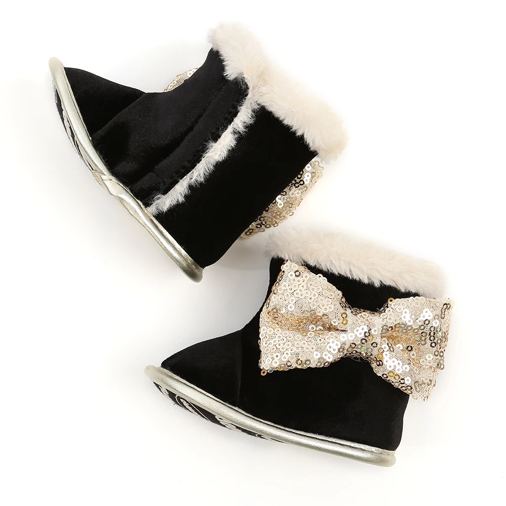 Wholesale Cheap Flannel Bowknot girl 0-18 months infant crib booties baby