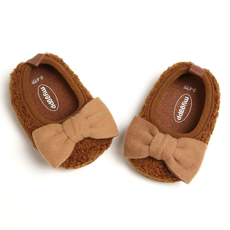 EVERTOP casual type berber fleece upper suede PU sole soft infant baby shoes moccasins