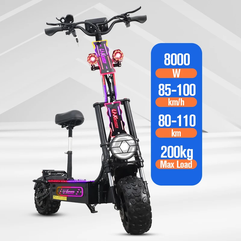 Latest speedy all terrain powerful 13 inch off-road tires  8000w  adult two wheel foldable city urban electric scooters