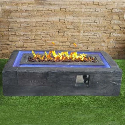 Heizung Propane Gas and Volcanic Stone Burning Fire Pit Heavy Duty Courtyard Smokeless Barbecue Fire Pit Brazier Fireplace