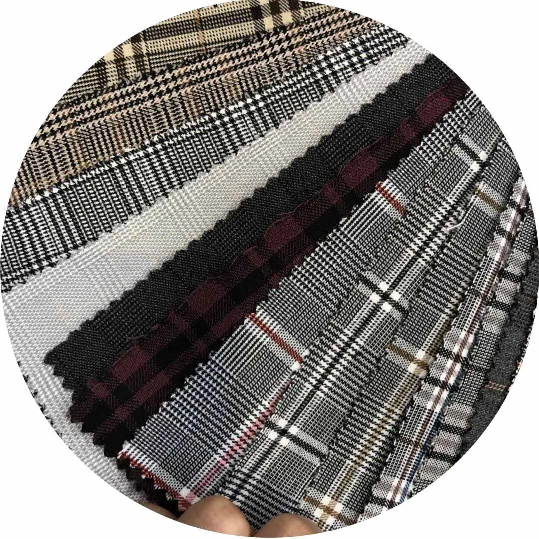 
Yarn dyed polyester rayon nylon elastic ripstop bengaline clothing woven fabric 