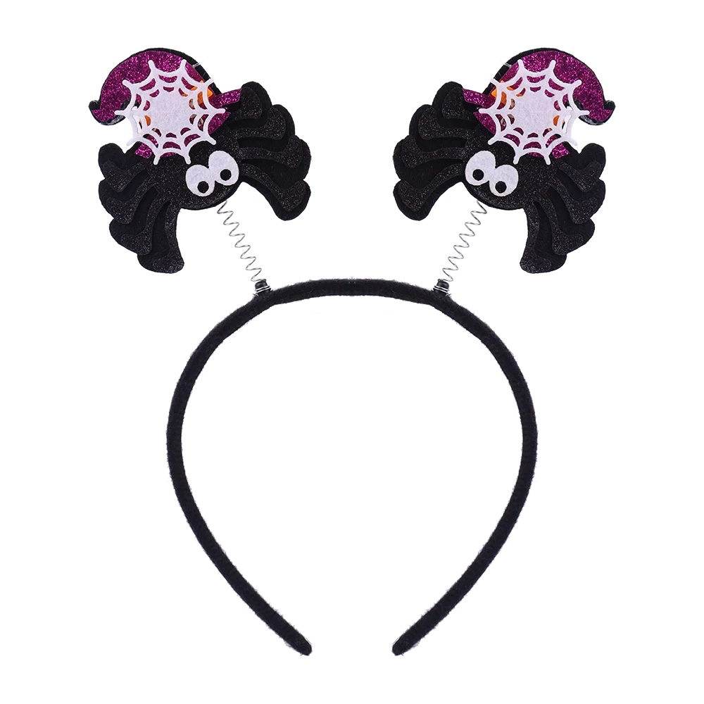 Halloween Costume Headbands Women Girls Pumpkin Spider Bat Headband Asymmetry Halloween Hairband with Spring Hair Accessories