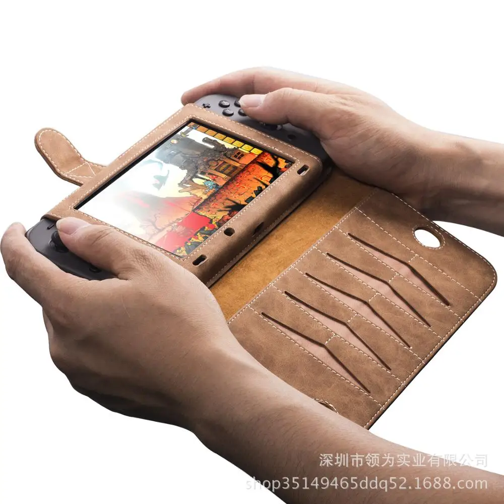  Nintendo Switch чехол-кошелек из ПУ/кожи с тиснением под чехол защитный откидной Дорожный Чехол 10 бумажник для карт и функцией подставки