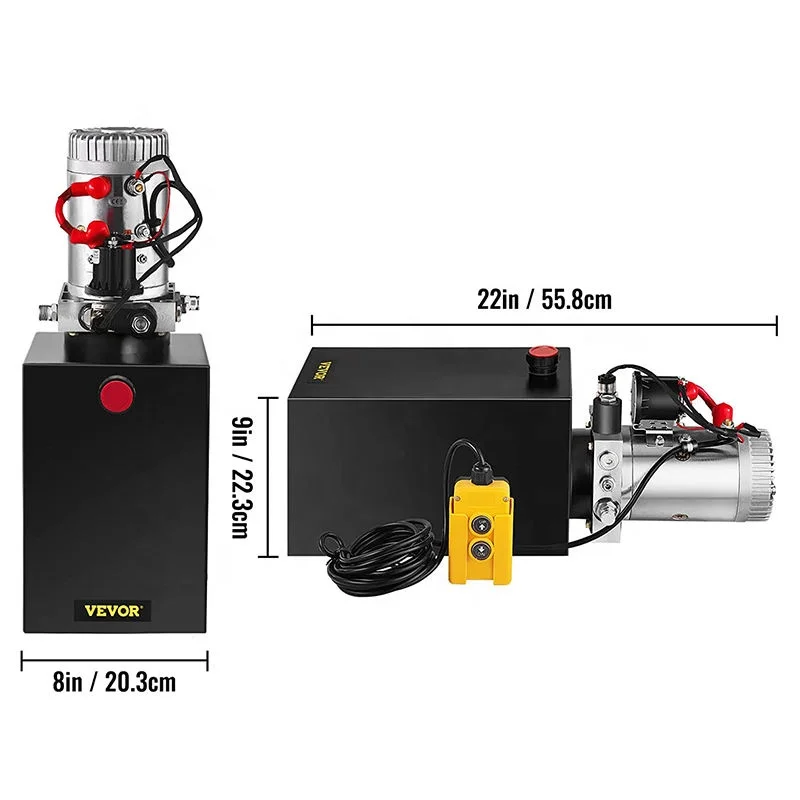 Мини DC 12 В Электрический горизонтальный гидравлический блок двойного действия для вилочного подъема