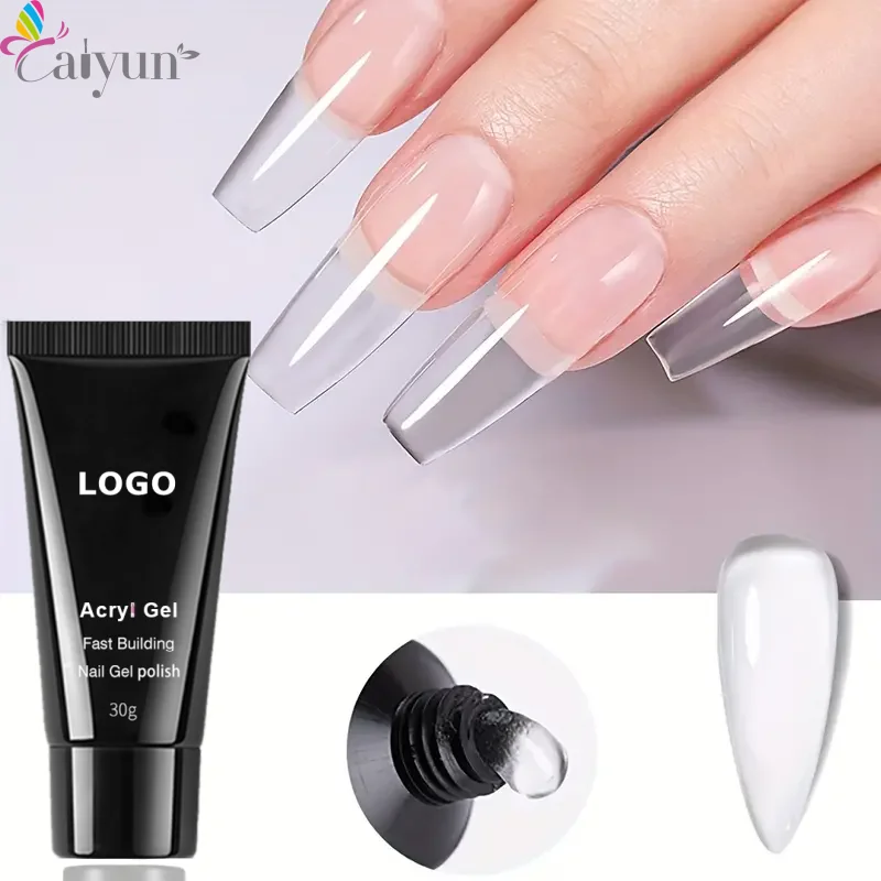 Private Label Base Gel Crystal Hard Nails Pure Clear No Bubble Super Transparent Poly Gel