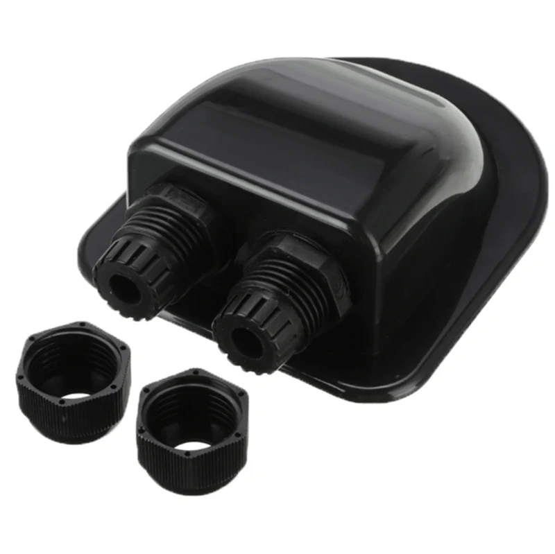 IP68 Waterproof ABS Junction Box Double Cable Entry Gland Box 2 Holes For RV Solar Panel Motorhomes Caravans Boats