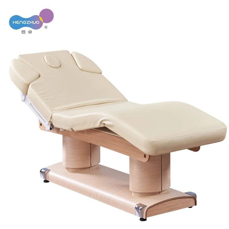 Luxury Electric Massage Table Bed with Sturdy Wooden Base Comfort Full Body Couch Reclining Beauty Facial Chair Memory Function