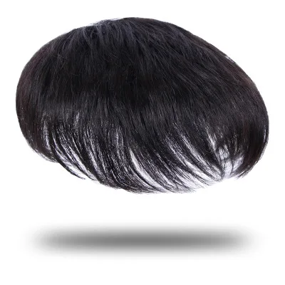 
Man gospel Lace net woven 100% real people hair patch hair head flip toupee Hide the white hair hide the bald head 