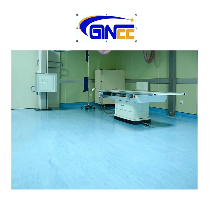 Ginee medical hospital use Pvc vinyl floor Directional pattern plastic carpet roll Electric Resistant Homogeneous Vinyl Flooring