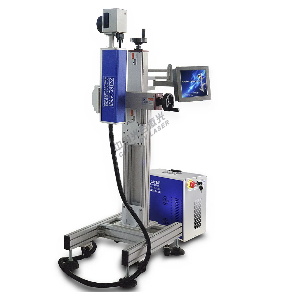 pvc pipe laser printer flying laser marking machine flyer printing machine Raycus JPT 30W 50W 60W MOPA for PP PVC PE pipe