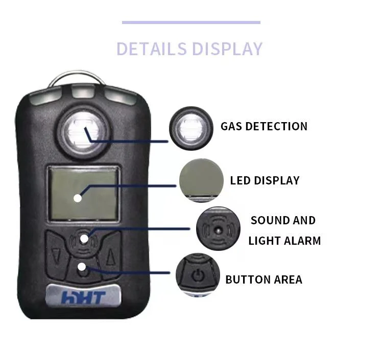 HNHT CO EX O2 H2S H2 NO NO2 SO2 NH3 CL2 HCL HCN  single gas detector
