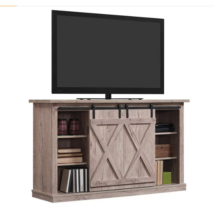 Modern entertainment center cable boxes gaming consoles solid wood tv stand