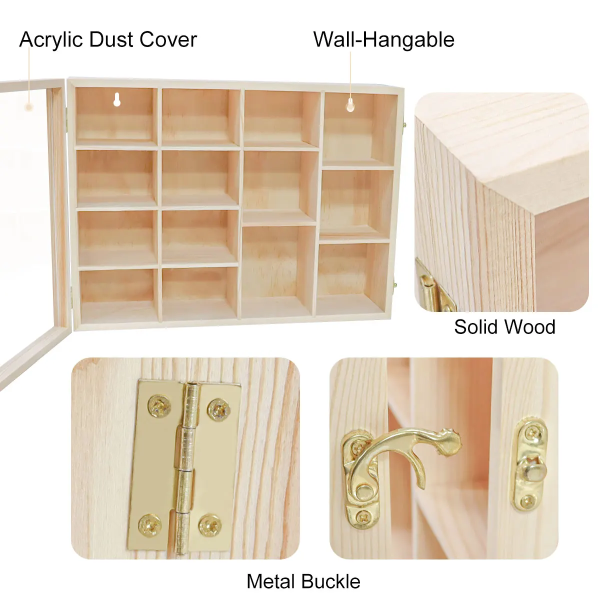 Custom wooden wall & display shelves model car display cabinet modern showcase with acrylic lid