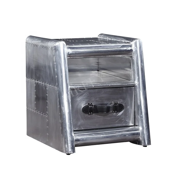 Aviation Aluminum sheet rivets side table for Living room furniture villa home decoration