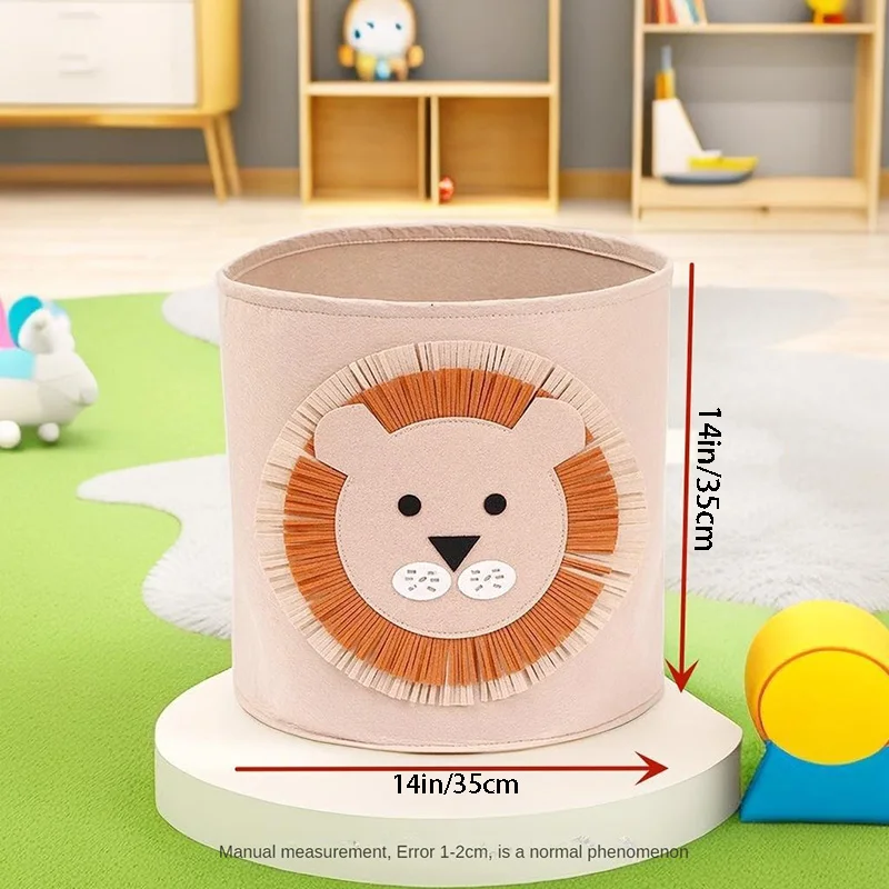 High appearance and large capacity dirty clothes storage basket, cartoon animal felt toy storage bucket, washable storage basket