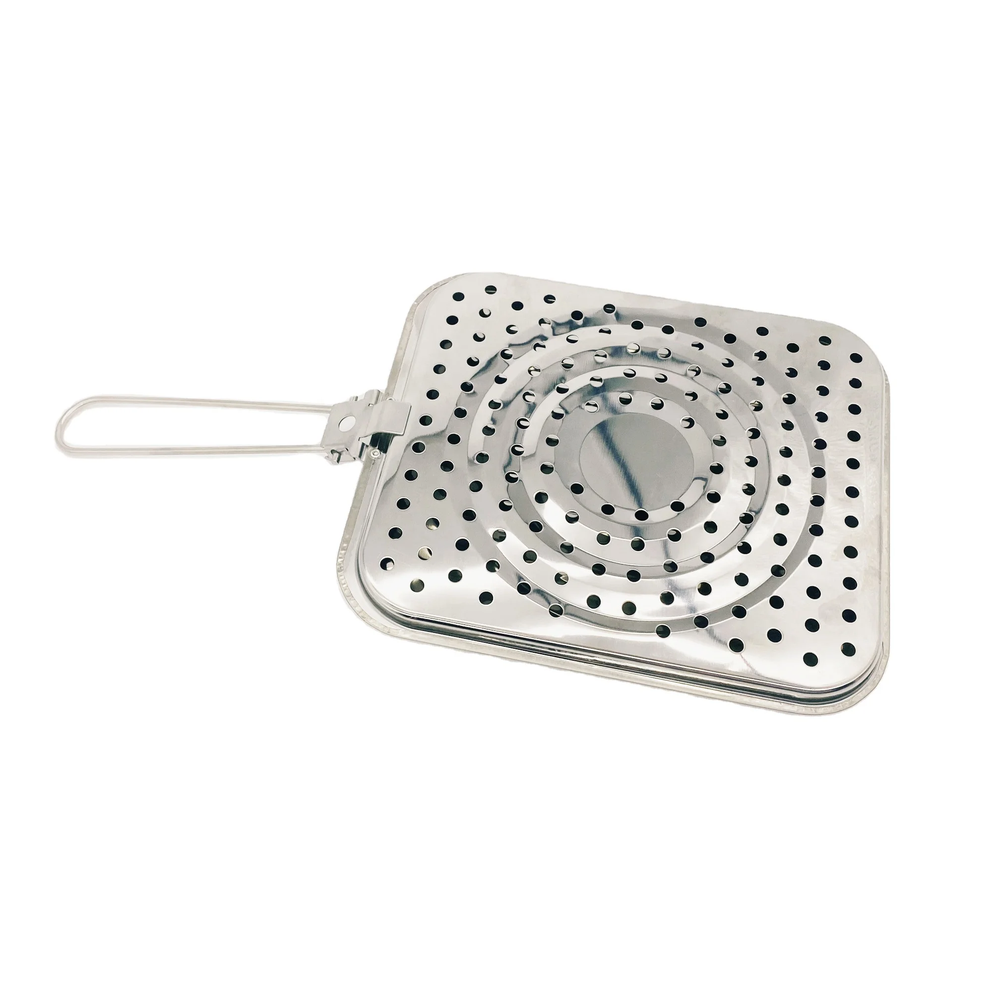 
430 Stainless Steel Folding Handle Double Bottom Grill Toaster Heat Diffuser Reducer Flame Guard Simmer Plate 