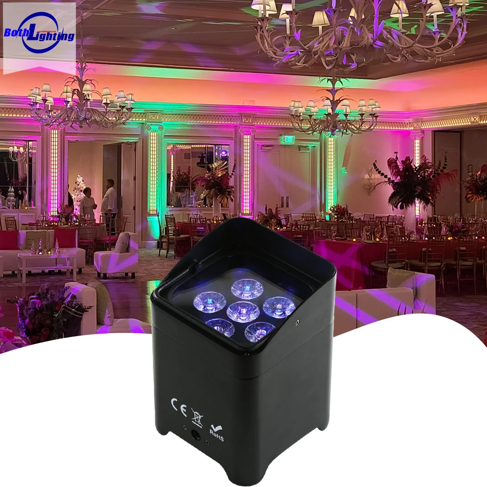 Both Lighting Smart DJ S6 6*18W Uplights  6*18W LED  battery wireless DMX wedding club event lights